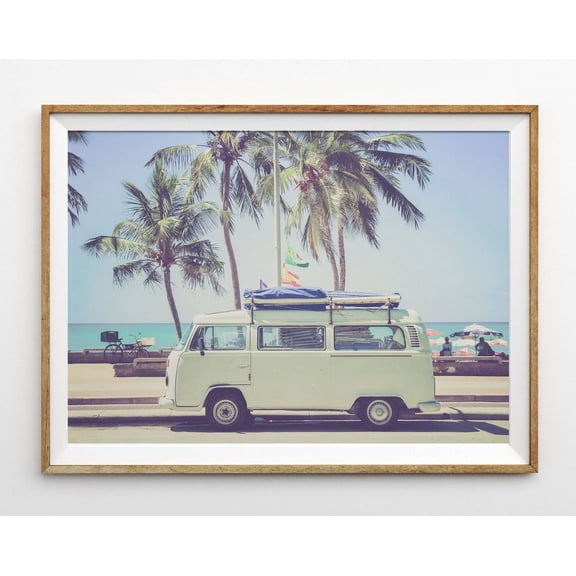 Surf Van Print Beach Wall Art Beach Decor California Wall Art Tropical Print Coastal Wall Art Travel Poster Dorm Room Decor Boho Decor Wall Art Modern Wall Decor