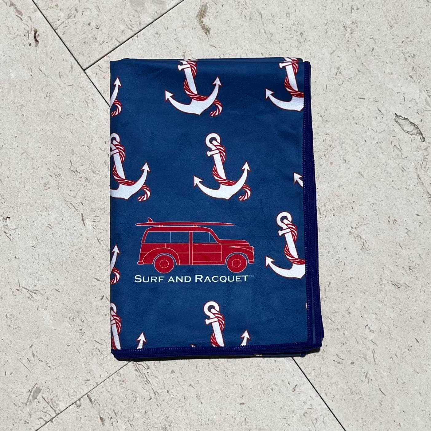 Surf and Racquet Anchor 35x78 Quick Dry Beach Towel