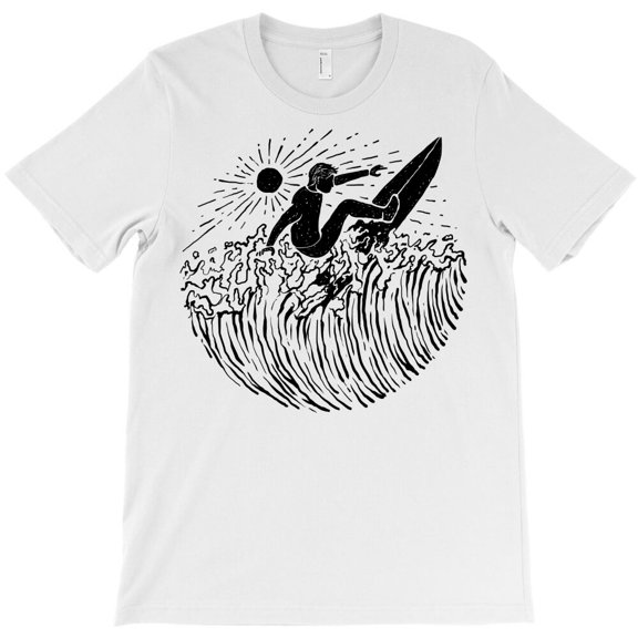 Surf and Shine Themed Athletic and Sunny Vibe Graphic Design for a G31783 Unisex T-Shirt, Up to Size 5XL
