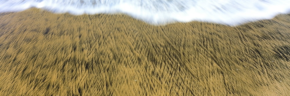 Surf creates intricate fanciful patterns at Cerritos Beach Todos Santos Baja California Sur Mexico Canvas Art - Panoramic Images (36 x 12)