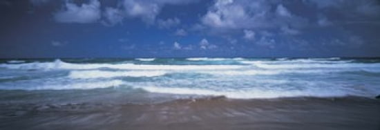 Surf on the beach Barbados West Indies Canvas Art - Panoramic Images (36 x 13)