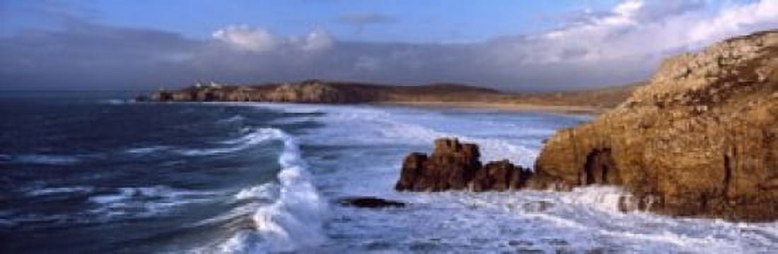 Surf on the beach Crozon Peninsula Finistere Brittany France Canvas Art - Panoramic Images (18 x 6)