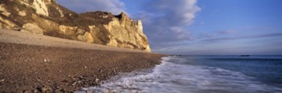 Surf on the beach Hooken Beach Branscombe Devon England Canvas Art - Panoramic Images (36 x 12)
