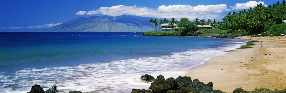 Surf on the beach Kapalua Beach Maui Hawaii USA Canvas Art - Panoramic Images (27 x 9)