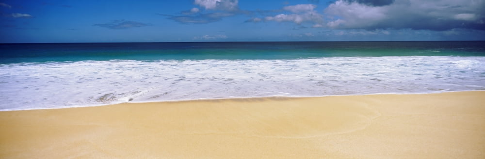 Surf on the beach Oahu Hawaii USA Canvas Art - Panoramic Images (27 x 9)