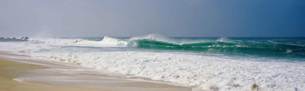 Surf on the beach Oahu Hawaii USA Canvas Art - Panoramic Images (27 x 9)