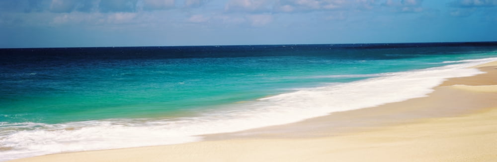 Surf on the beach Oahu Hawaii USA Canvas Art - Panoramic Images (27 x 9)