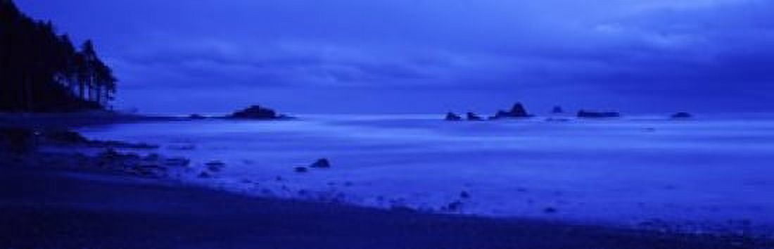 Surf on the beach Ruby Beach Olympic National Park Olympic Peninsula Washington State USA Canvas Art - Panoramic Images (18 x 6)