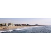 Surf on the beach Santa Monica Beach Santa Monica Los Angeles County California USA Canvas Art - Panoramic Images 38 x 12