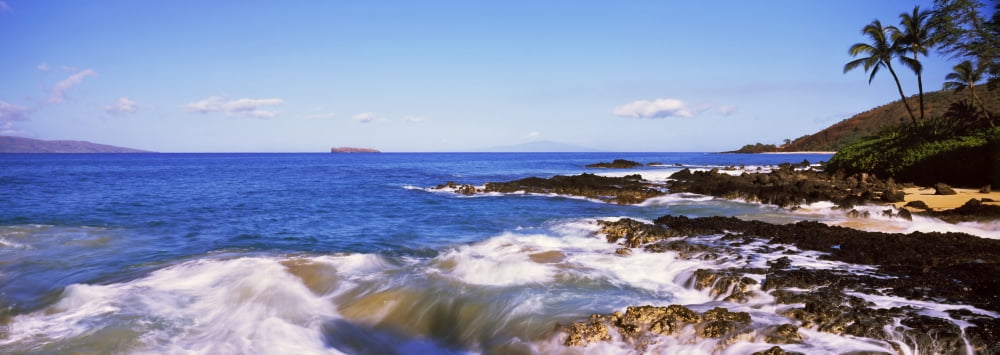 Surf on the coast Maui Hawaii USA Canvas Art - Panoramic Images (27 x 9)