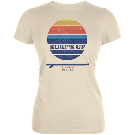 Surf's Up Arugam Bay Cream Juniors Soft T-Shirt - Large