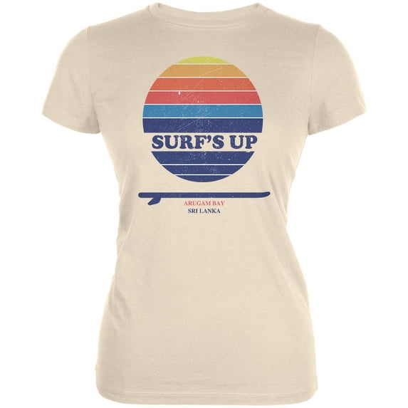 Surf's Up Arugam Bay Cream Juniors Soft T-Shirt - Medium