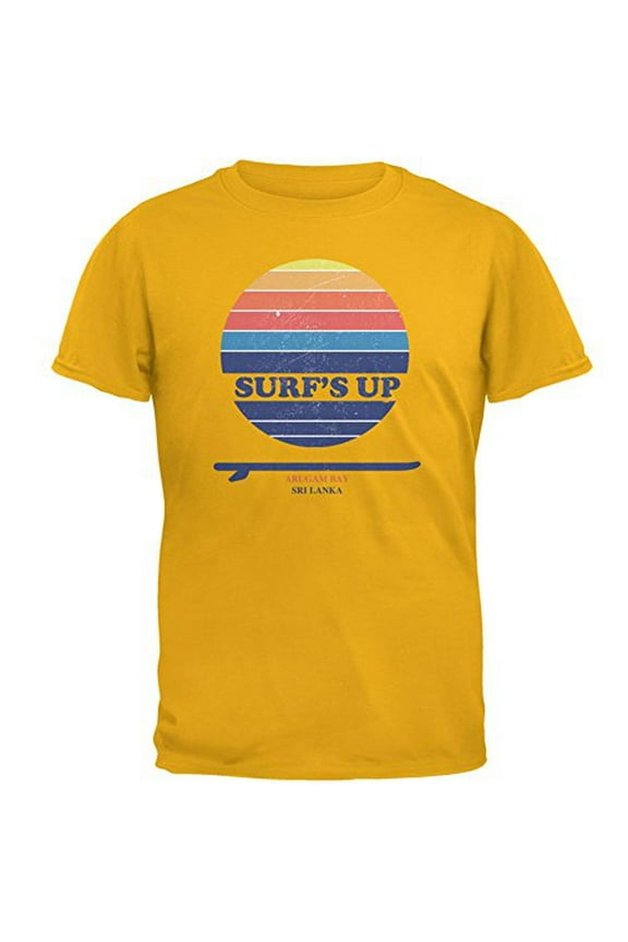 Surf's Up Arugam Bay Gold Adult T-Shirt - Small