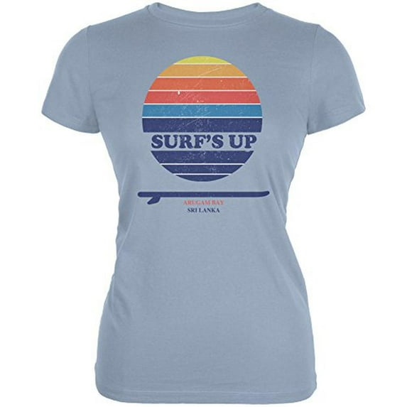 Surf's Up Arugam Bay Light Blue Juniors Soft T-Shirt - X-Large