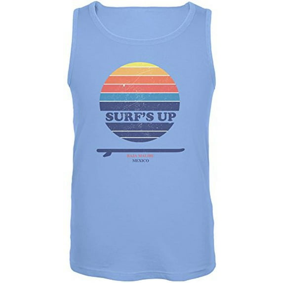 Surf's Up Baja Malibu Carolina Blue Adult Tank Top - Large
