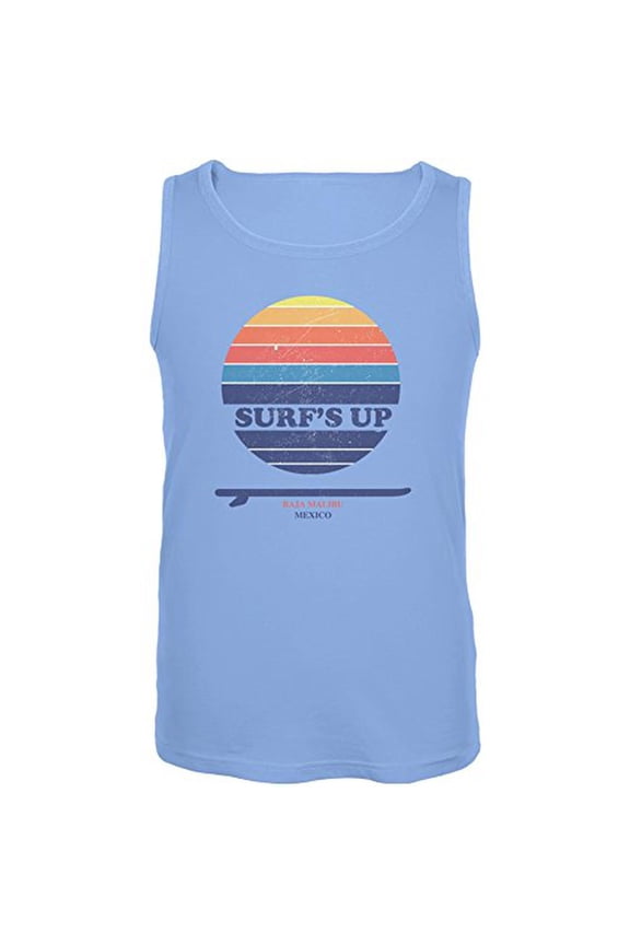 Surf's Up Baja Malibu Carolina Blue Adult Tank Top - Small