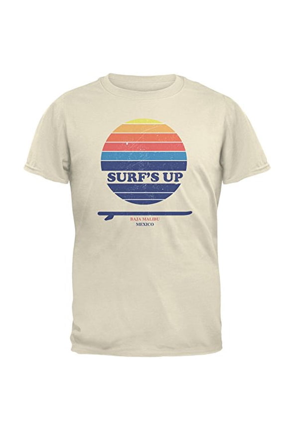 Surf's Up Baja Malibu Natural Adult T-Shirt - Small