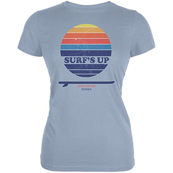 Surf's Up Bondi Beach Sydney Australia Light Blue Juniors Soft T-Shirt