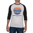 thumbnail image 1 of Surf's Up Byron Bay Australia Mens Raglan T Shirt White-Black X-LG, 1 of 1