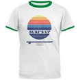 thumbnail image 1 of Surf's Up Byron Bay Australia Mens Ringer T Shirt White-Kelly X-LG, 1 of 1
