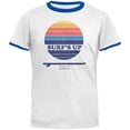 thumbnail image 1 of Surf's Up Byron Bay Australia Mens Ringer T Shirt White-Royal X-LG, 1 of 1