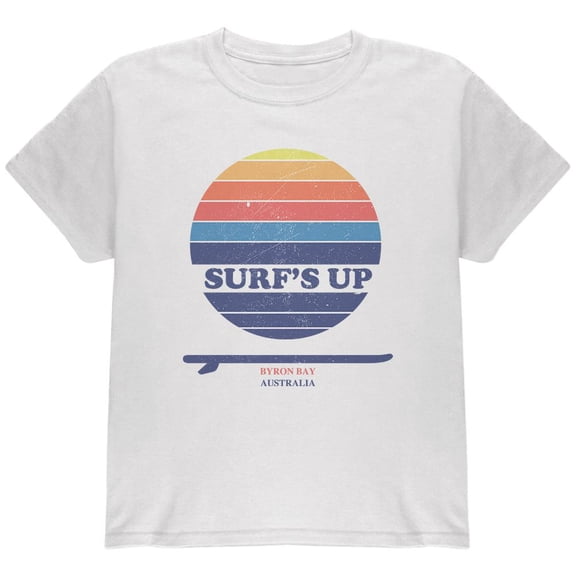 Surf's Up Byron Bay Australia Youth T Shirt White Youth X-SM