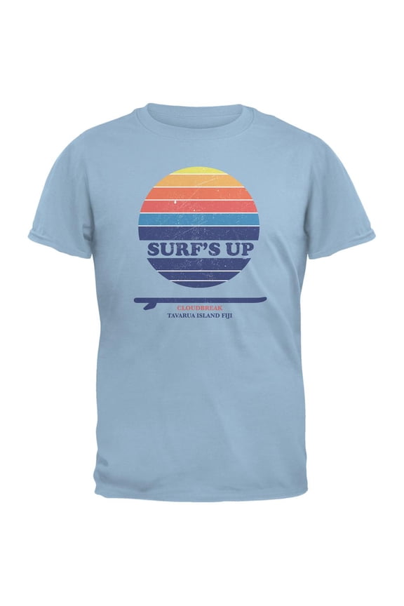 Surf's Up Cloudbreak Beach Light Blue Adult T-Shirt - Small