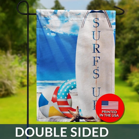 Surf's Up Double Sided Beach Flag Summer Vibes