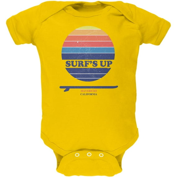 Surf's Up Mavericks California Soft Baby One Piece Yellow 0-3 M