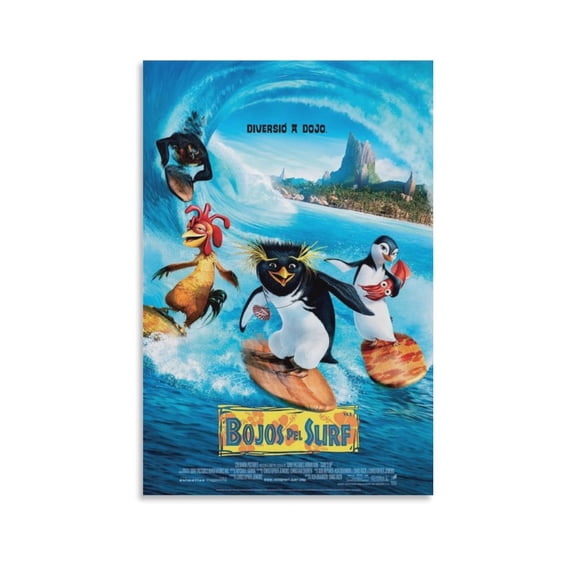 Surf's Up Movie Poster Canvas Wall Art Poster Decorative Bedroom Modern Home Print Picture Artworks Posters 24x36inch(60x90cm)