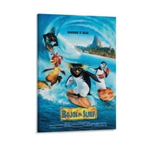 Surf's Up Movie Poster Poster Cool Artworks Painting Wall Art Canvas Prints Hanging Picture Home Decor Posters Gift 24x36inch(60x90cm)