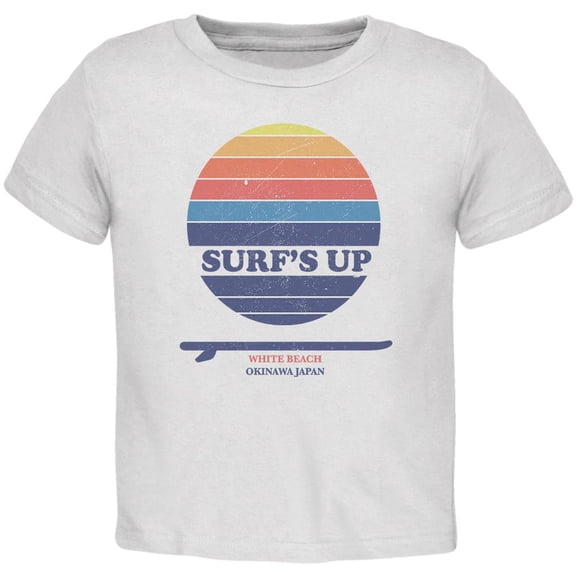 Surf's Up Okinawa Beach Toddler T Shirt White 2T