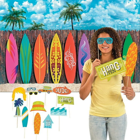 Surfs Up Photo Booth Kit - 15 Pc