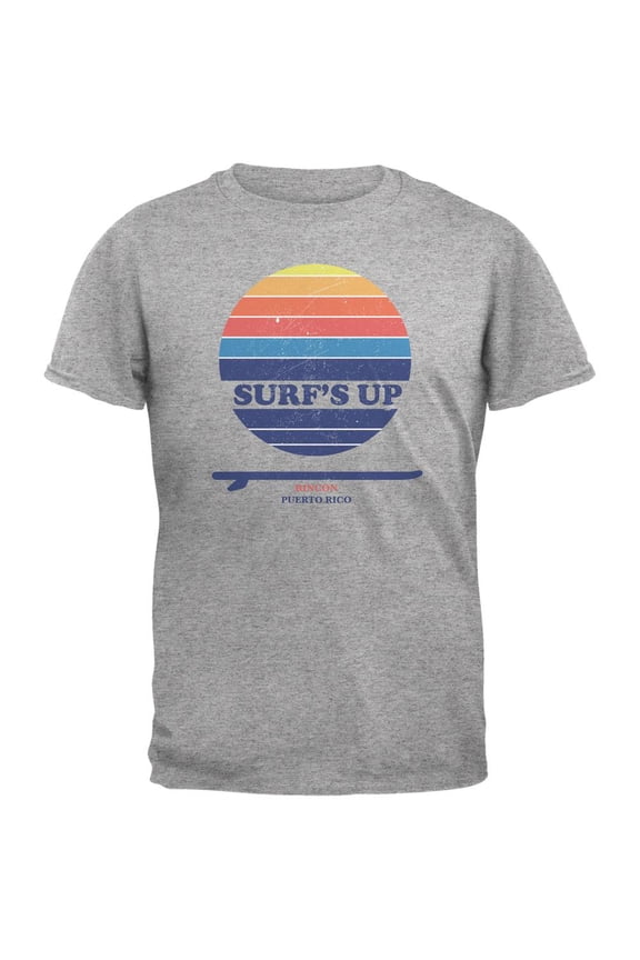 Surf's Up Rincon Beach Heather Grey Adult T-Shirt - X-Large