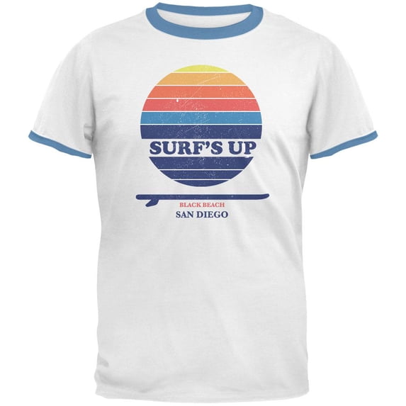 Surf's Up San Diego Beach Mens Ringer T Shirt