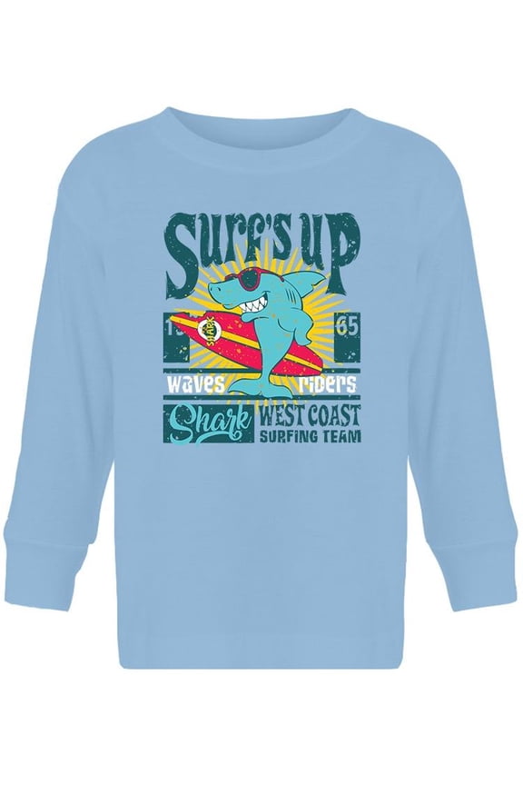 Surf's Up Shark Long Sleeve Toddler -Image by Shutterstock,  5 Toddler