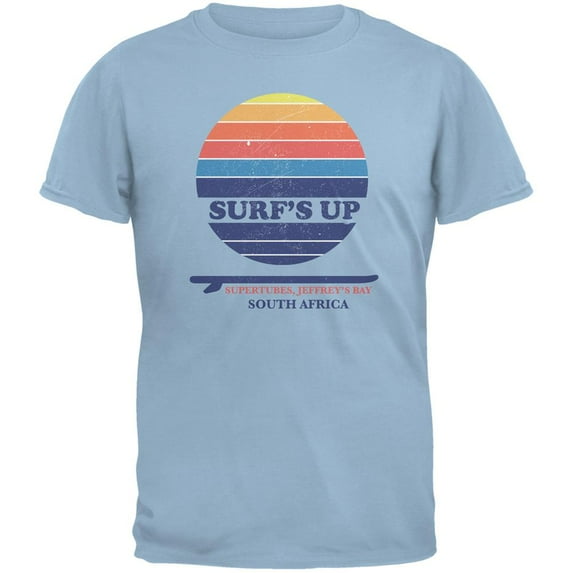 Surf's Up Supertubes Beach Light Blue Adult T-Shirt - Small
