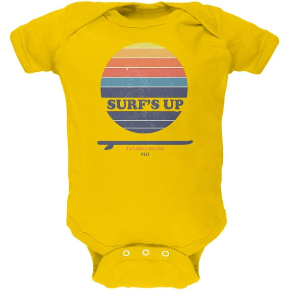 Surf's Up Tavarua Island Fiji Soft Baby One Piece Yellow 12-18 M
