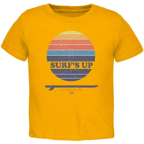 Surf's Up Tavarua Island Fiji Toddler T Shirt Gold Toddler Size 5/6