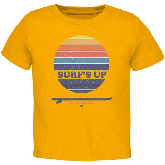 Surf's Up Tavarua Island Fiji Toddler T Shirt Gold Toddler Size 5/6