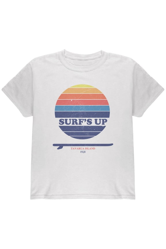 Surf's Up Tavarua Island Fiji Youth T Shirt White Youth X-SM