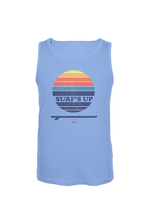Surf's Up Uluwatu Bali Mens Tank Top Carolina Blue MD