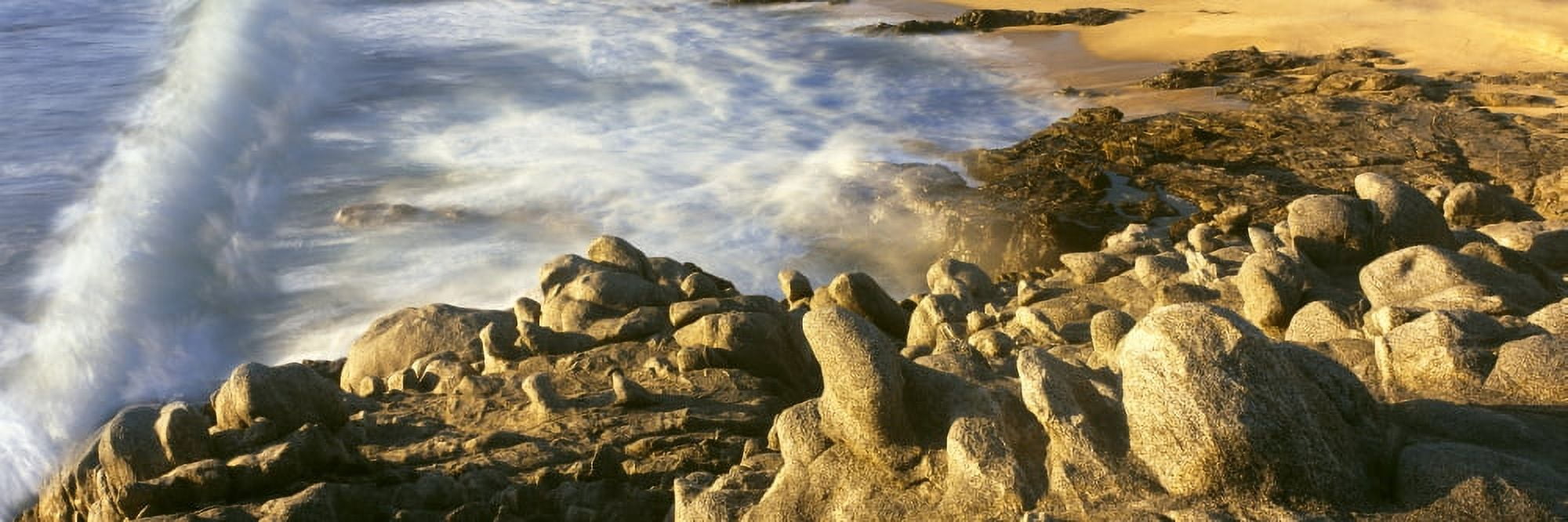 Surf striking on rocks at Cerritos Beach Cerritos California USA Canvas Art - Panoramic Images (27 x 9)