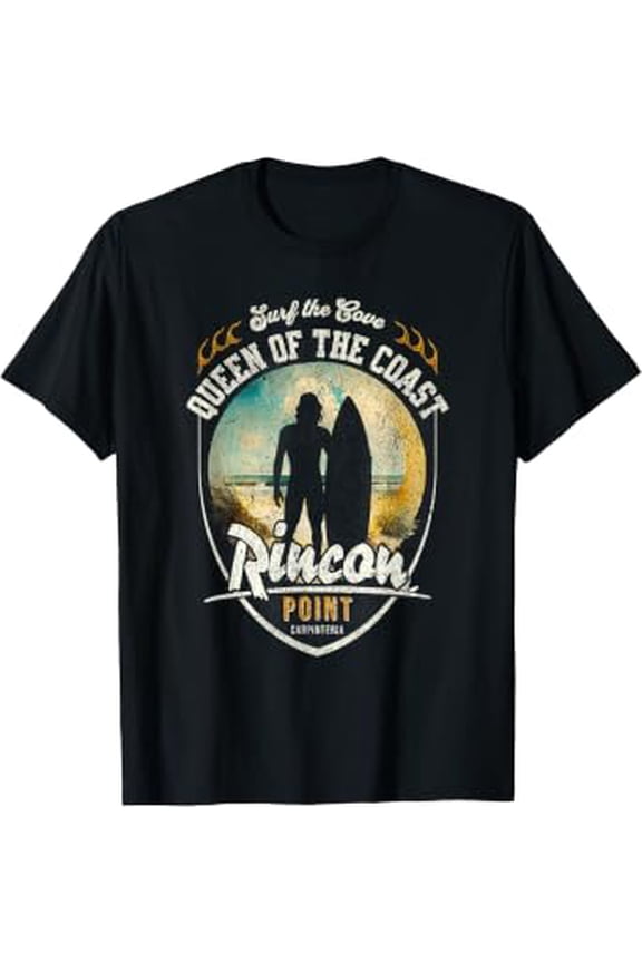 Surf the Cove Rincon Point Carpinteria Retro Beach Surfing T-Shirt, Unisex T-Shirt