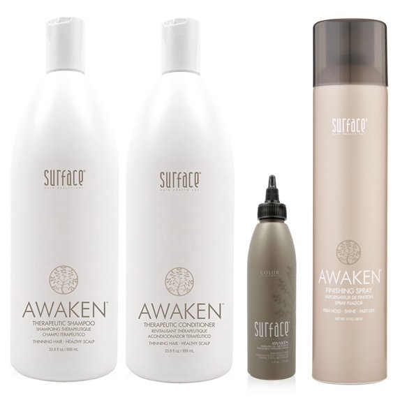 Surface Awaken Therapeutic Set: Shampoo (33.8oz), Conditioner (33.8oz), Treatment (6oz) and Hair Spray (10oz)