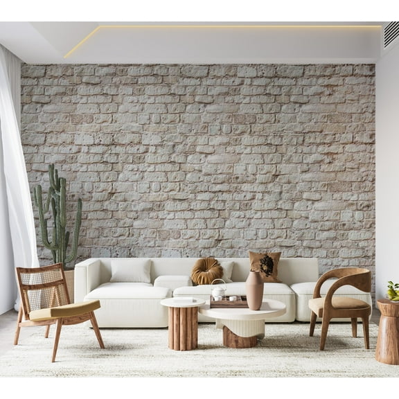 Surface Background Wallpaper Wall Mural - Beige Aesthetic Brick Wall