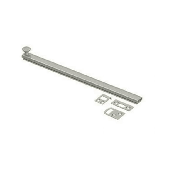 Surface Bolt, Concealed Screw, Heavy Duty Satin Nickel 12"