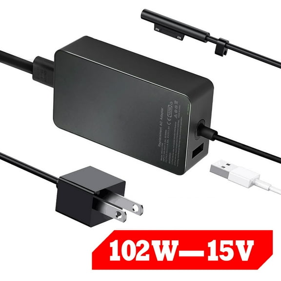 Surface Book 2 Charger 102W 15V 6.33A Power Supply for Microsoft Surface Book 2, Surface Laptop Surface Pro X Pro 7 Pro 6 Pro 5 Surface Pro 4 Surface Pro 3 1834 1835 1793 Charger with Power Cord