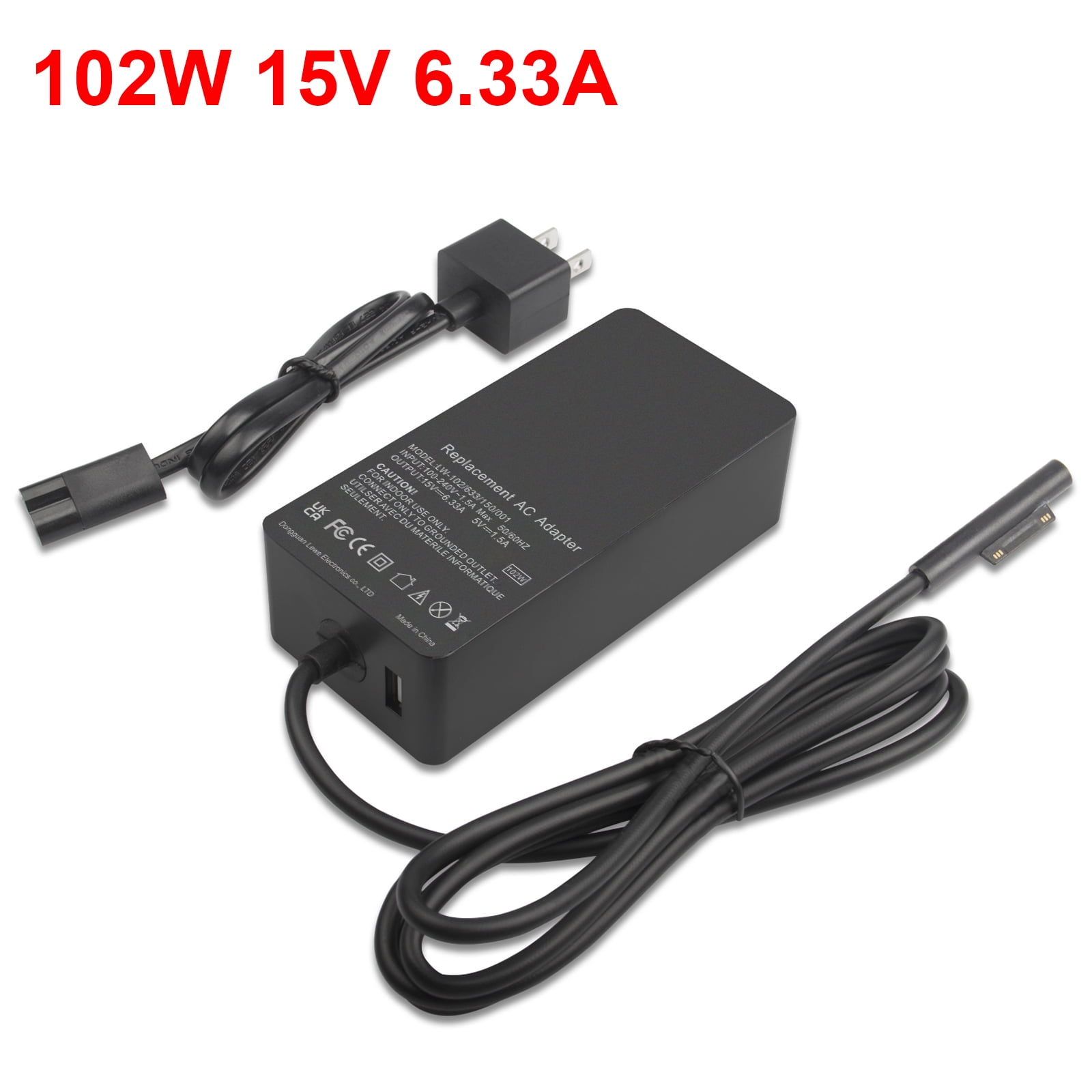 For Surface Book 2 Charger 102W 15V 6.33A Surface Laptop Power Supply