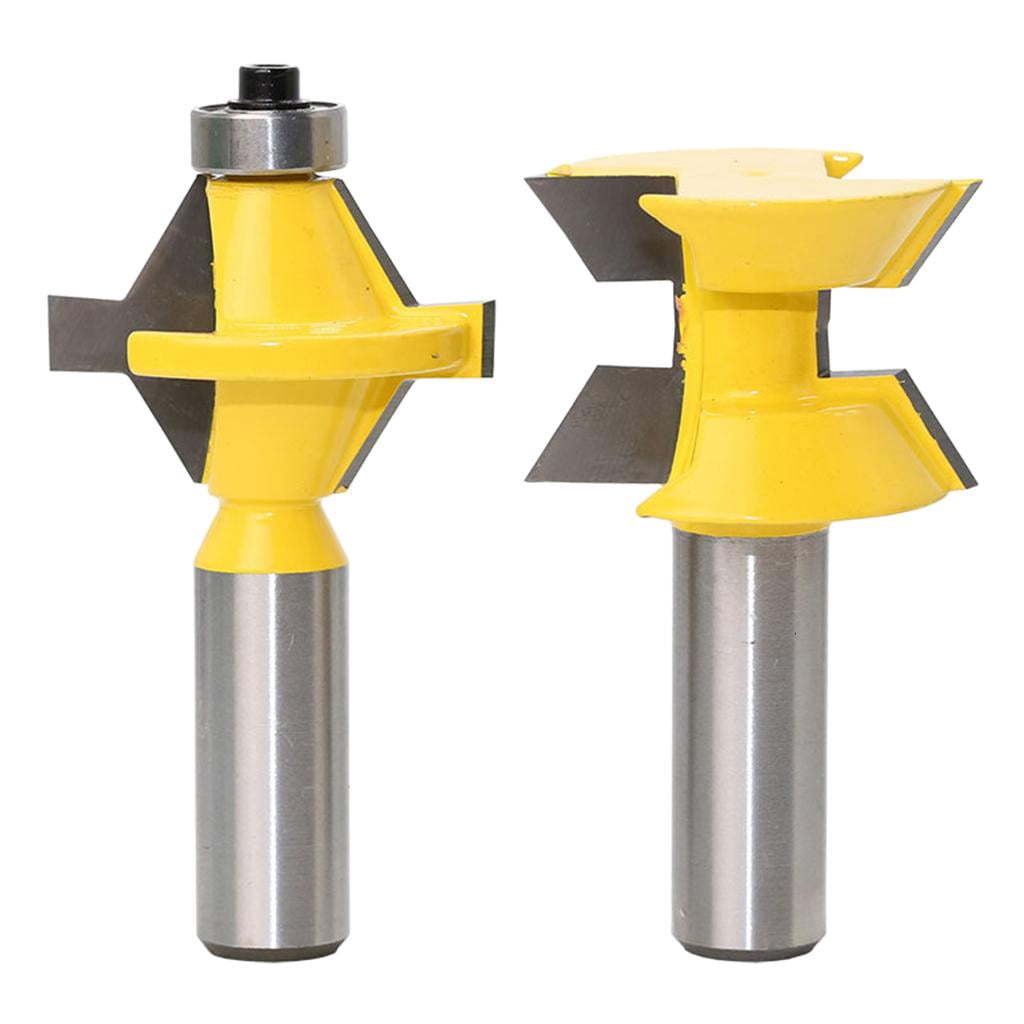 But Joint Router Bit 2PCS 120 Degree Miter Finger Joint Router Bits 1/2'' Shank Milling ...